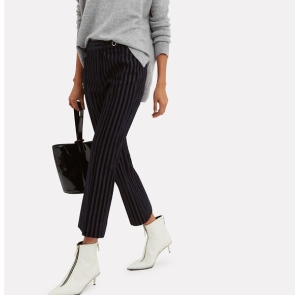 Derek Lam 10 Crosby Striped Crop Flare Trousers Sz 4 - Picture 2 of 7